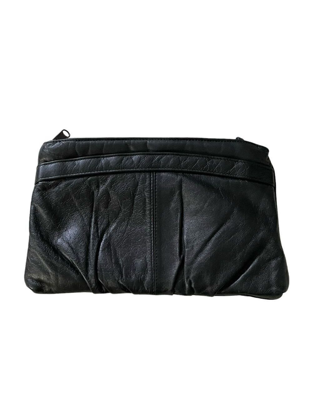 Leather Crossbody Shoulder Bag Purse Clutch
Removable Strap Black One Size